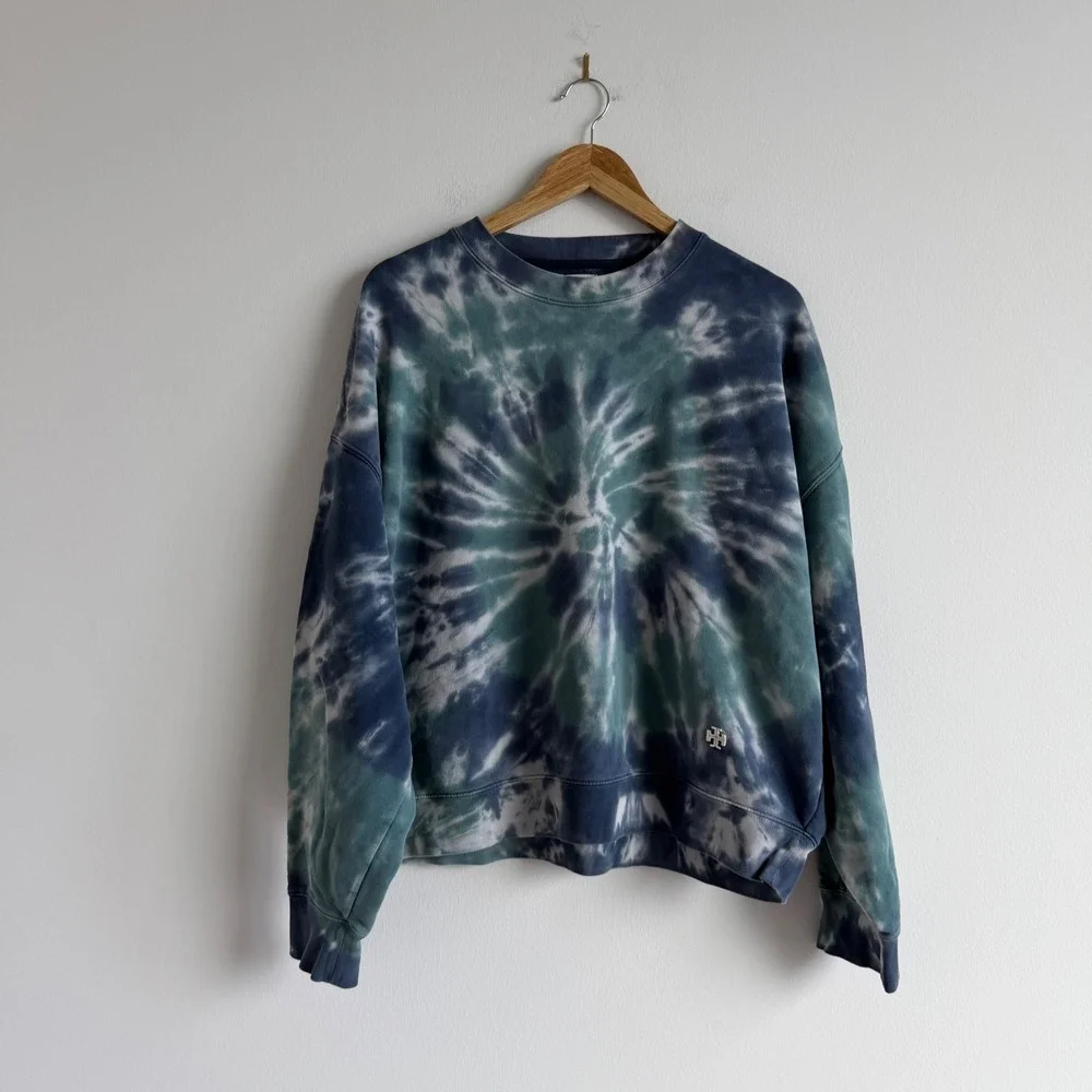 Tory Burch Sport Tie Dye Crewneck‎ Sweatshirt Size XL